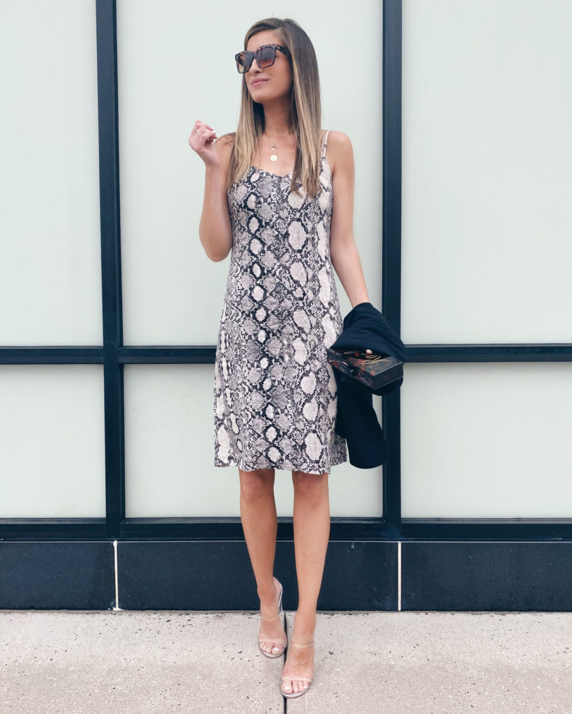 how to style a snake print midi slip dress on pinteresting plans fashion blog