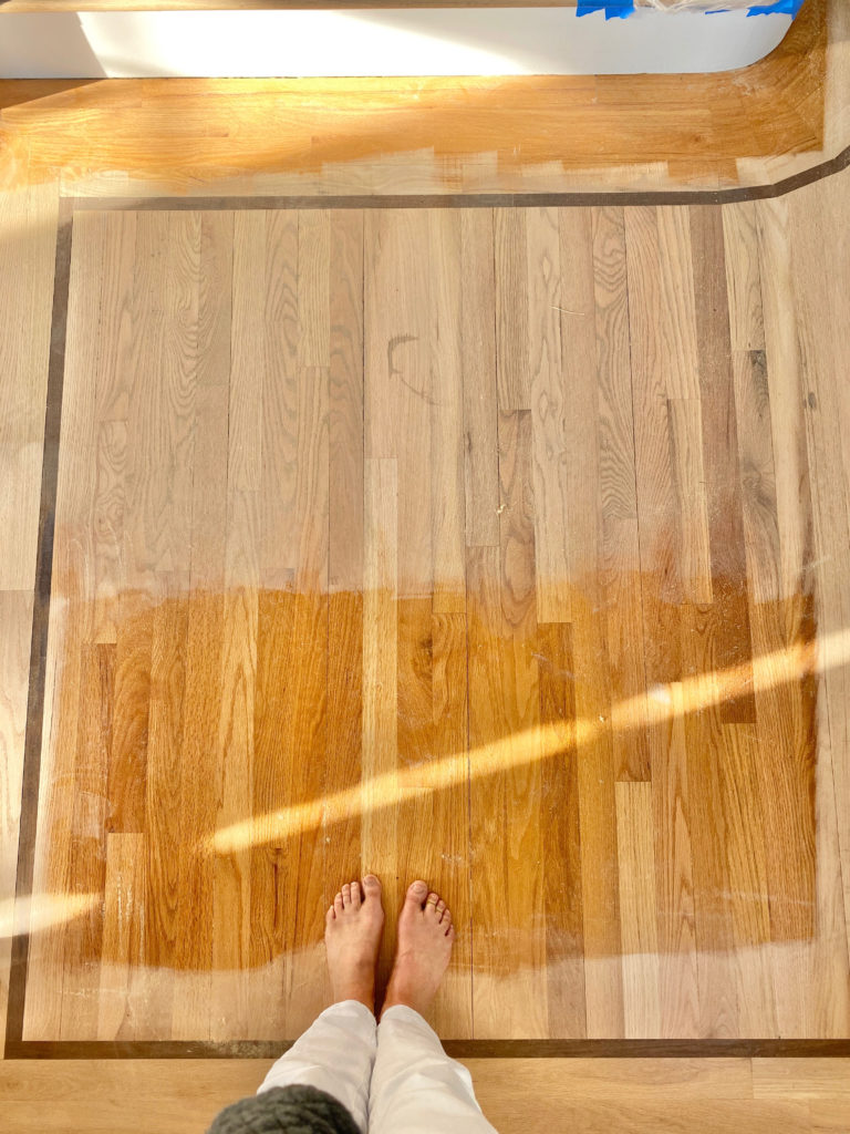 silvered gray and custom stain on red oak hardwood floors - pinteresting plans blog