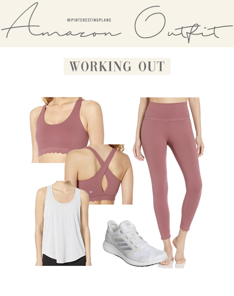 matching dusty pink core10 summer workout outfit idea from amazon on pinteresting plans blog