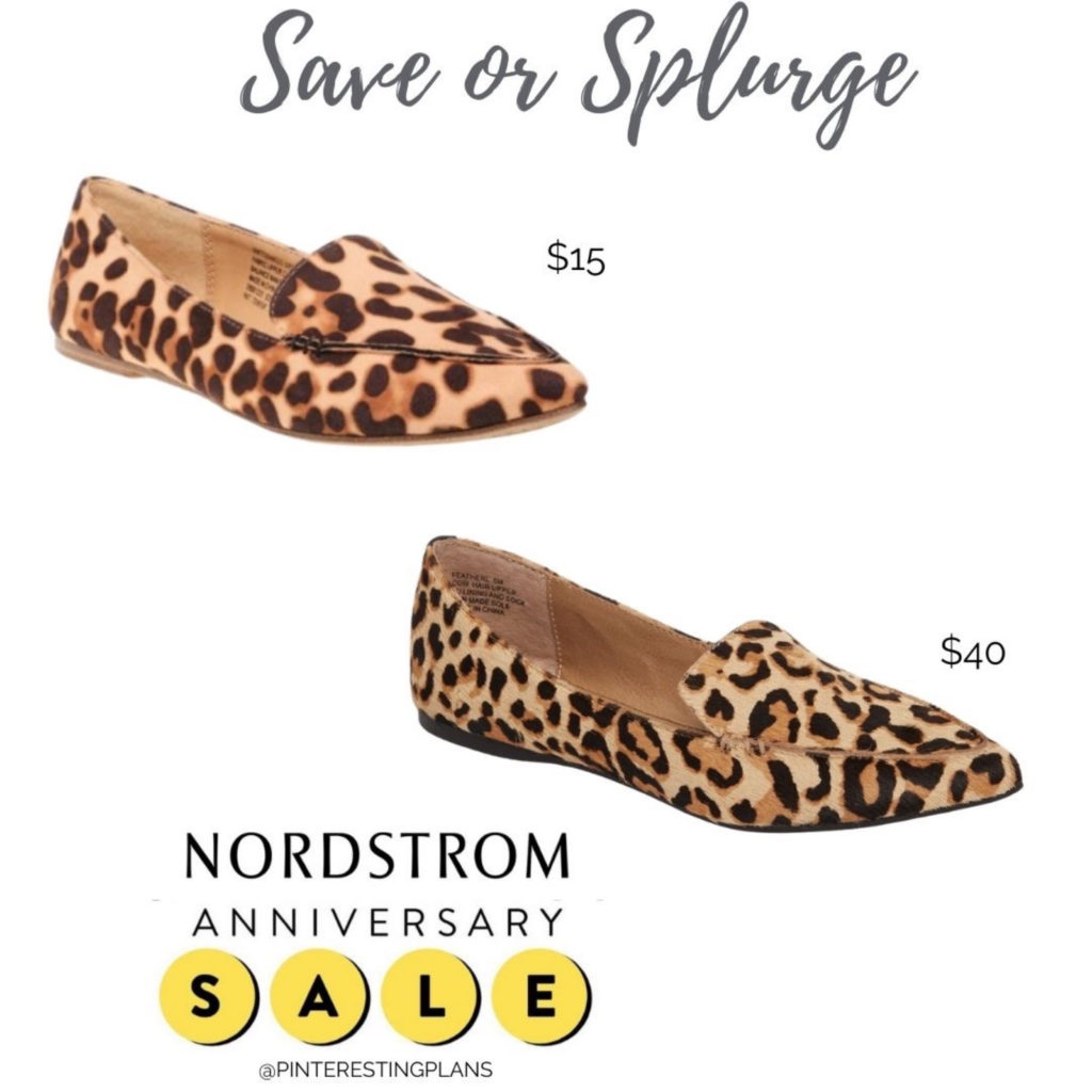save or splurge walmart and nordstrom anniversary sale sleve madden leopard print calf hair loafer