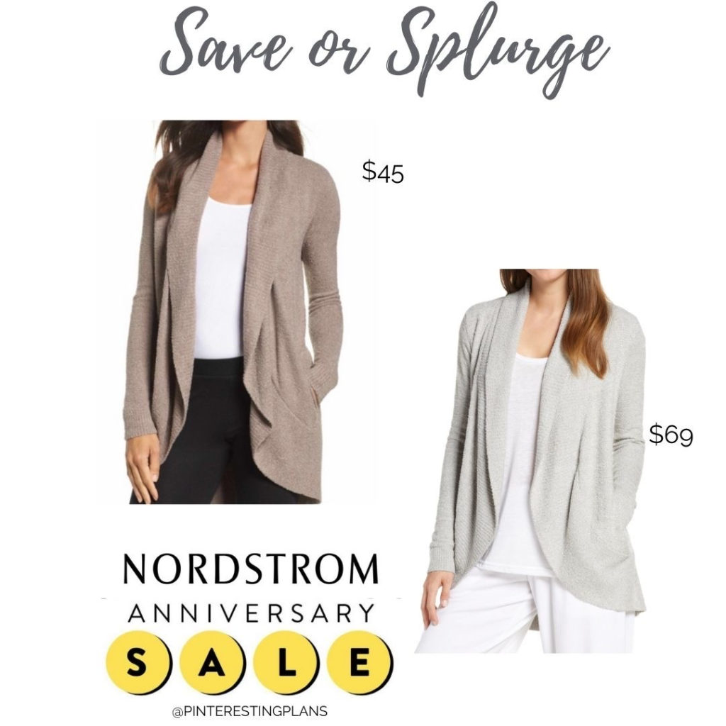 save or splurge amazon and nordstrom anniversary sale barefoot dreams cozychic lite circle cardigan