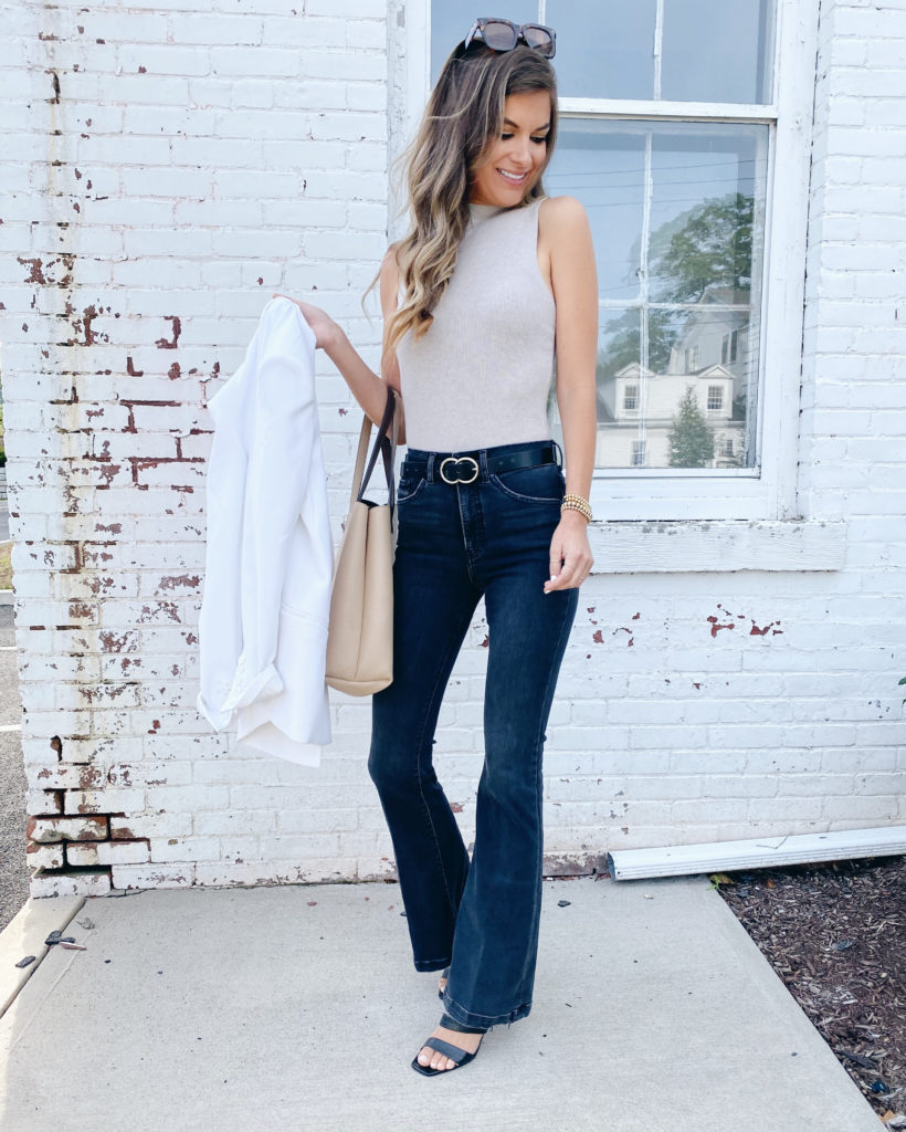 how to wear flare jeans in 2020 - outfit idea on pinteresting plans fashion blog