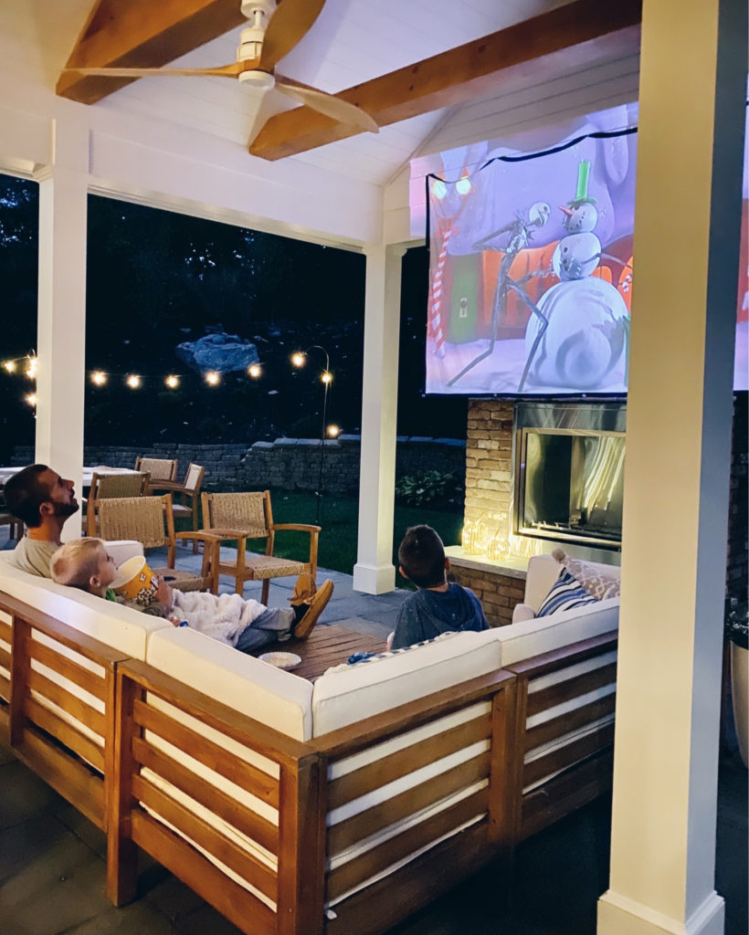 outdoor movie night - amazon movie projector