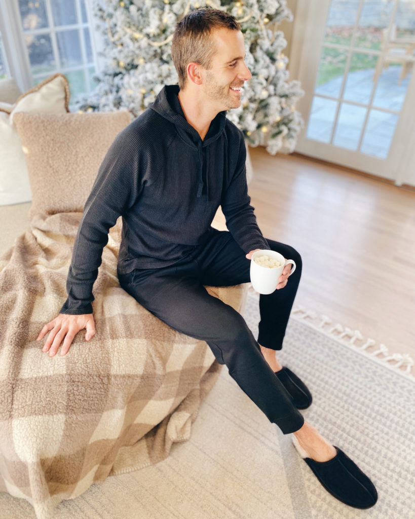 mens all black loungewear outfit