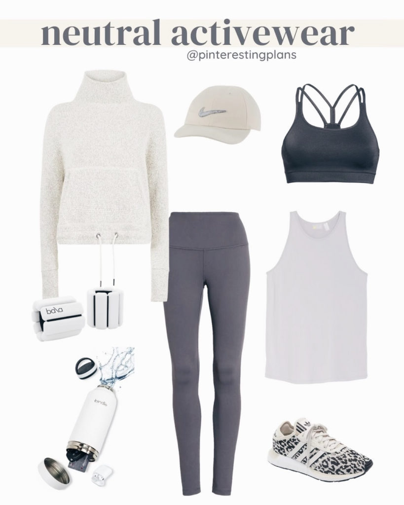neutral activewear outfit for spring 2021