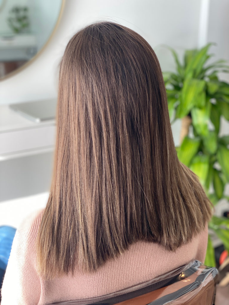before and after hand tied hair extensions in connecticut