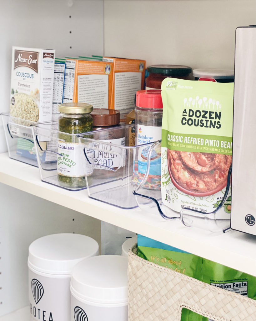 how to use acrylic containers to organize kitchen pantry