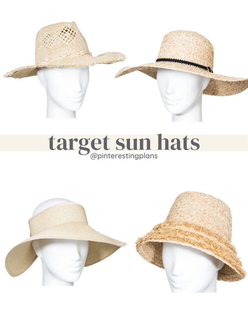 cute straw sun hats for summer beach vacation from target