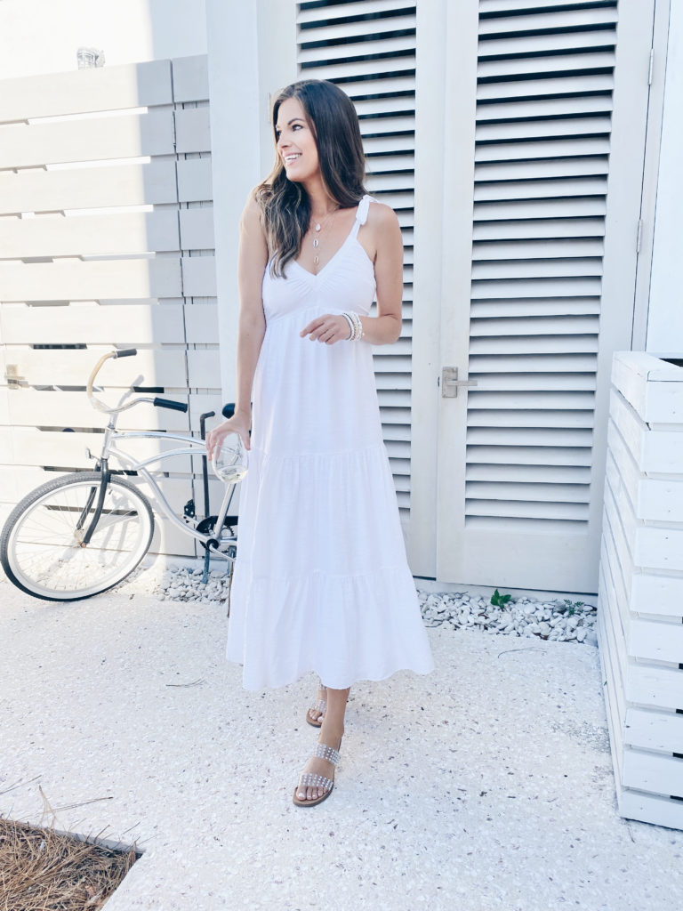 cute white maxi dress for summer 2021