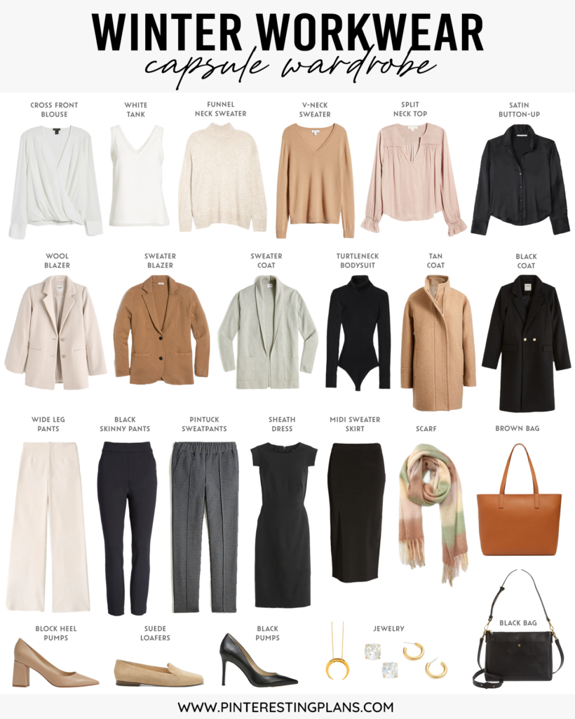 winter workwear capsule wardrobe 2021 for the office