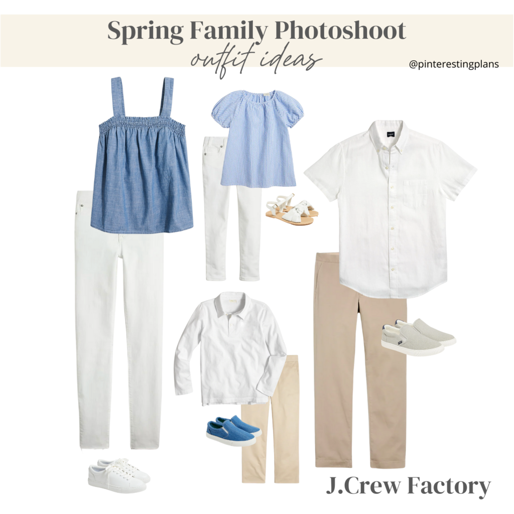 pastel blue and neutral spring family photo outfit ideas 2022