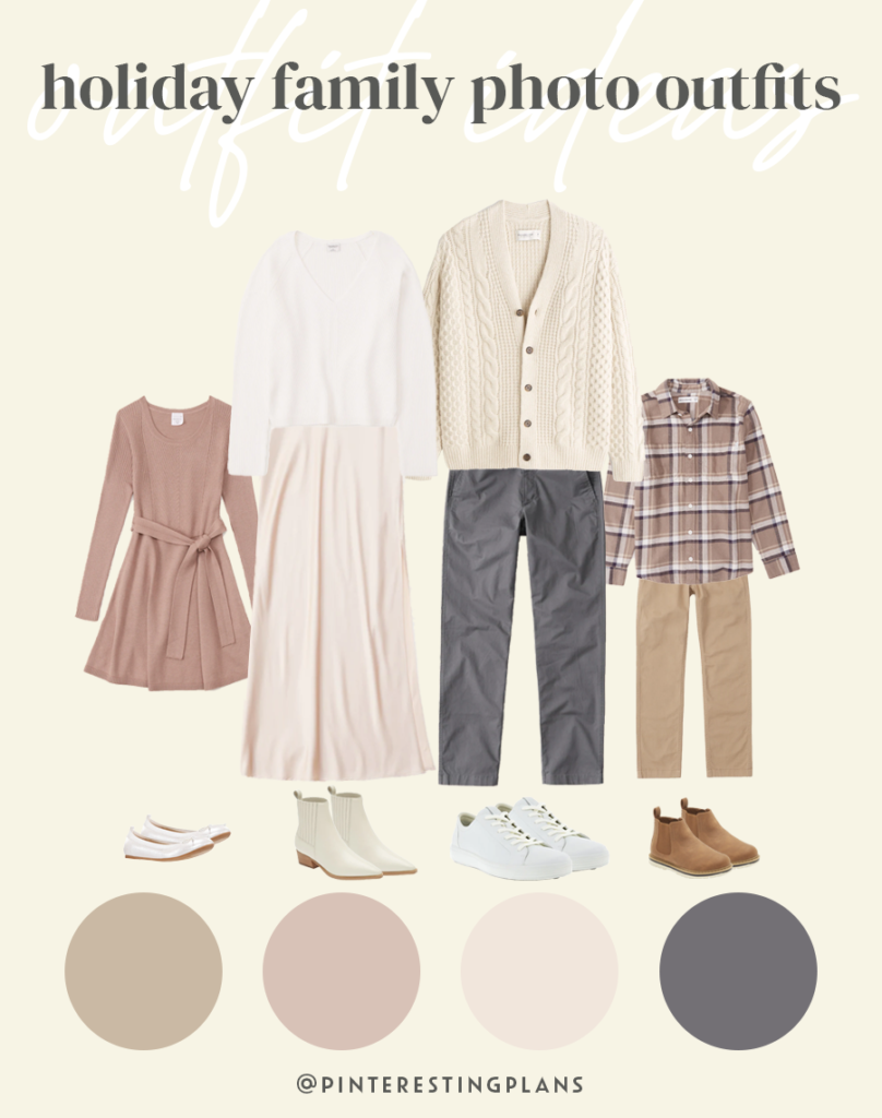 neutral holiday family photo outfit ideas 2022