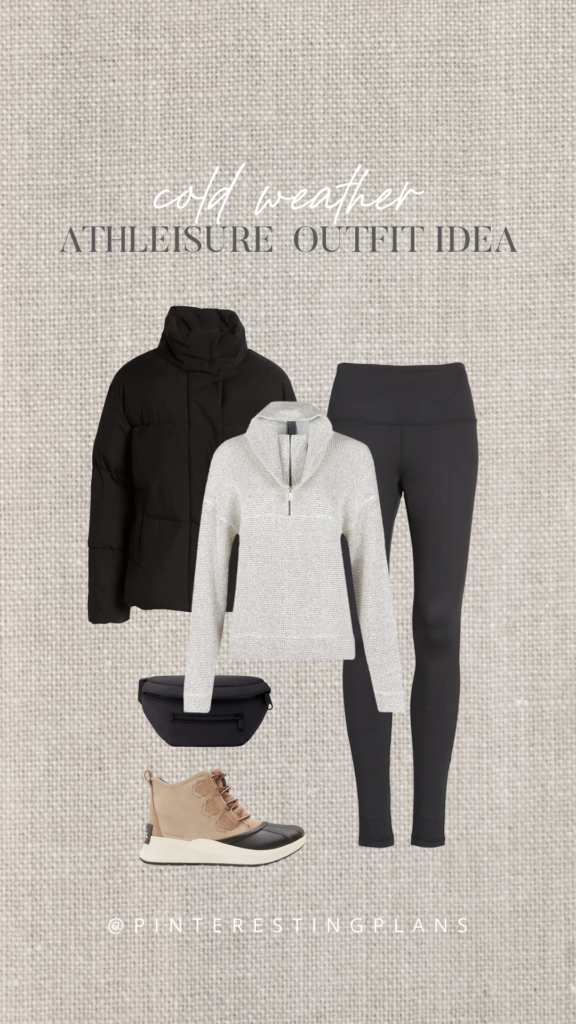 cute winter athleisure outfit idea 2023