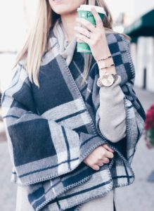 cozy banana republic plaid poncho