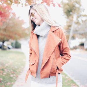 faux suede moto jacket