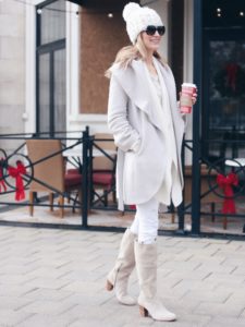 neutral cozy layered winter outfit