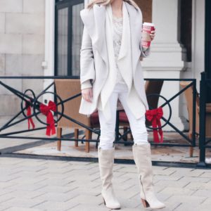 neutral layered winter outfit
