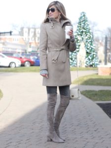neutral winter women's wool military coat