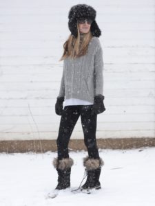 affordable gray cable knit sweater