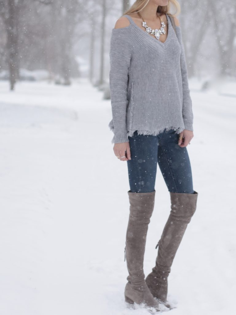 Snow Day Outfit: Affordable Gray Sweaters To Add to Your Closet