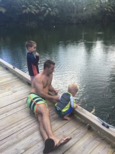feeding the ducks at the st. regis Bahia beach resort