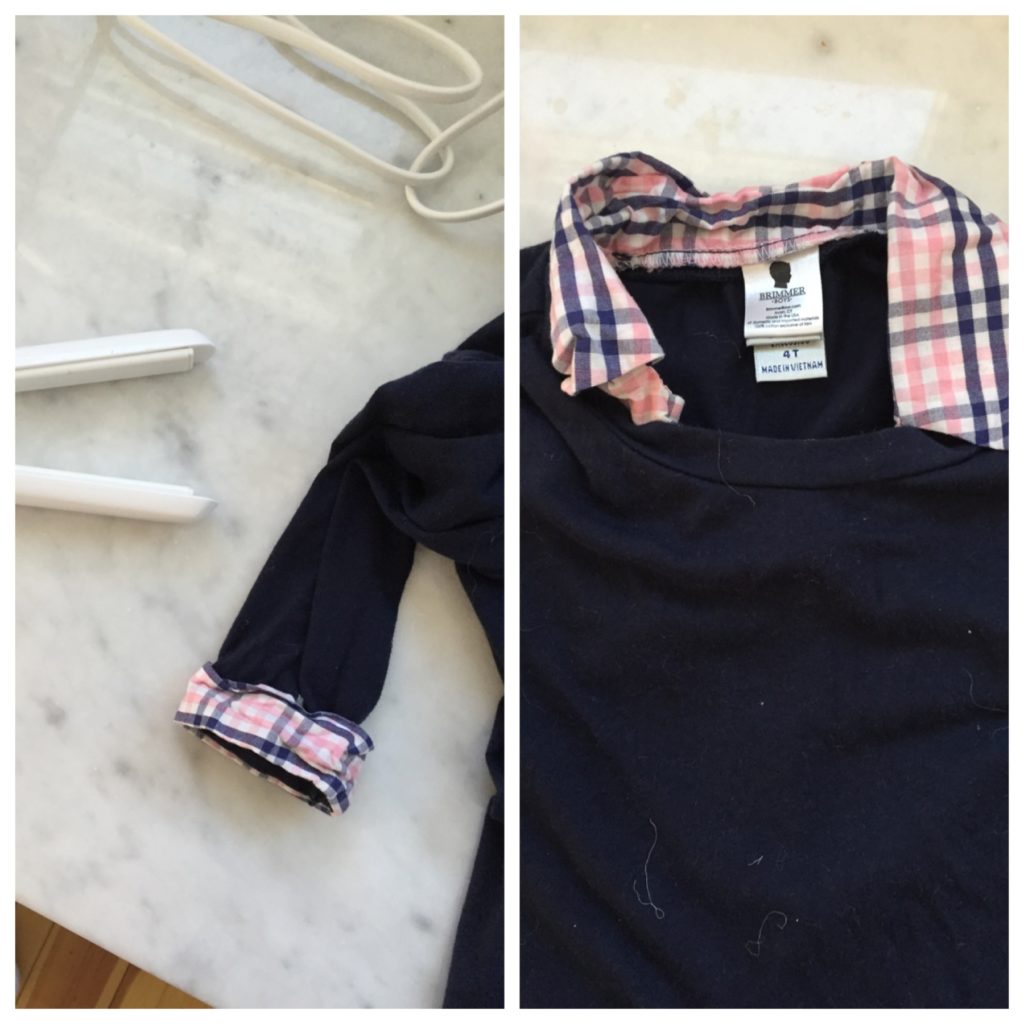 hair hacks: iron a shirt collar with a hair straightener