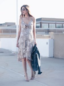 Easter dresses for women: taupe floral midi dress