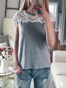 spring outfit idea: lace top tee