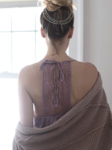 lace back tank top with oversized free people cardigan