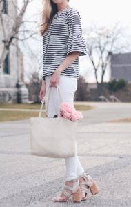 spring trend: statement sleeves ruffle sleeve striped top