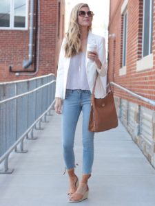step hem skinny jeans and tory burch bag