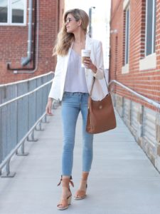 step hem skinny jeans casual outfit