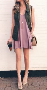 pink summer outfits - utility vest over tank dress on pinterestingplans