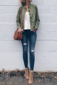 nordstrom anniversary sale outerwear - peplum utility jacket Fall outfit on pinterestingplans
