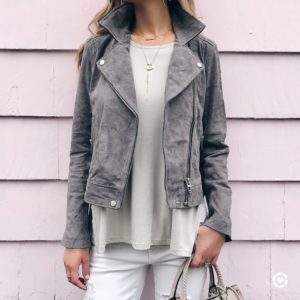 nordstrom anniversary sale tops - gray suede moto jacket on pinterestingplans