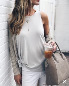 nordstrom anniversary tops - side slit lush tank under BP ribbed cardigan on pinterestingplans