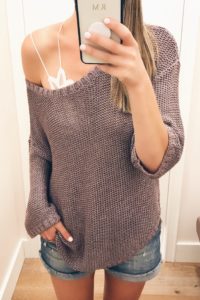 august instagram round-up - slouchy purple sweater over bralette on pinterestingplans
