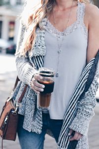 fall-transitions-outfits-gray-lace-trim-camisole-under-marled-cardigan-on-pinterestingplans