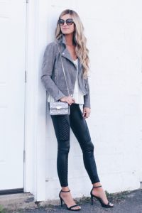 SAVE THIS! how to style leather leggings for date night - moto jacket and black heels on pinterestingplans.JPG