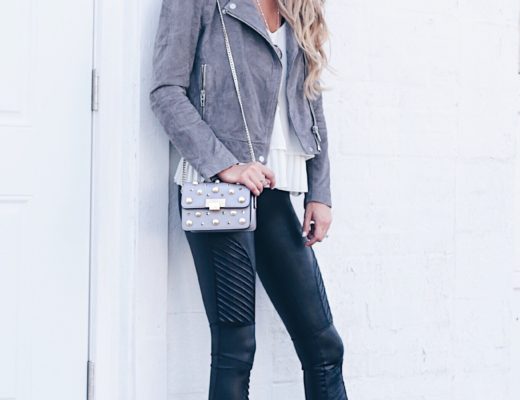 SAVE THIS! how to style leather leggings for date night - moto jacket and black heels on pinterestingplans.JPG