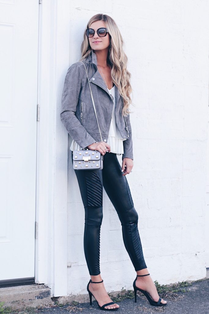 how to style leather leggings for date night moto jacket and black heels on pinterestingplans