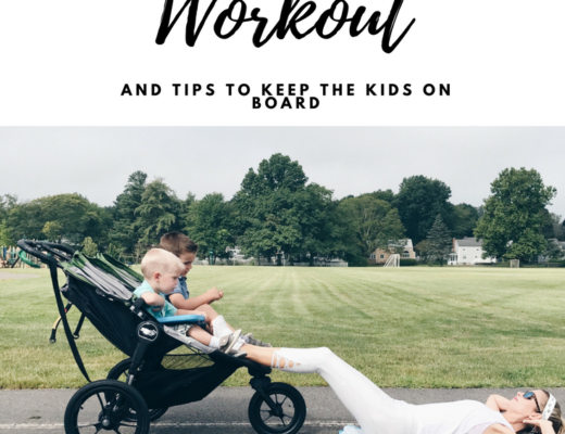 stroller workout idea with tips on how to keep the kids occupied during the workout via pinterestingplans