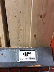 farmhouse coffee table makeover - purchasing wood plants to top the table