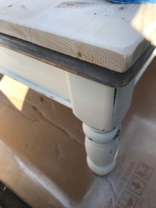 farmhouse coffee table makeover - sand down the edges of the cofee table via pinterestingplans