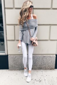 SAVE THIS POST! maintain healthy body weight 6=- pinterestingplans in athleisure outfit - white leggings and gray tunic