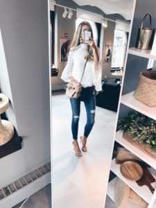 shopbop Fall 2017 sale picks - wayf lace mock neck bell sleeve top
