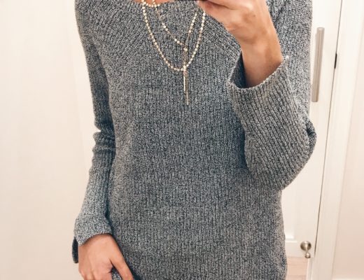 loft sale dressing room selfies - gray everyday knit sweater on pinteresting plans