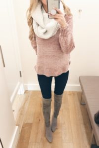 Cyber Week 2017 sweaters on sale - pink chenille blouson sleeve sweater