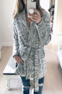 cyber week 2017 sweaters on sale - belted wrap cardigan