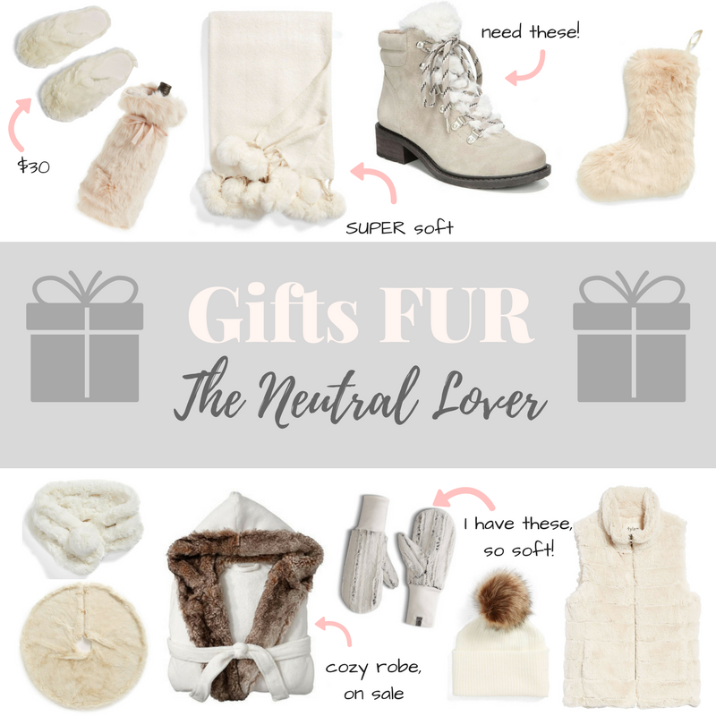 Neutral Faux Fur Gifts for Her – Holiday Shopping Guide 2017